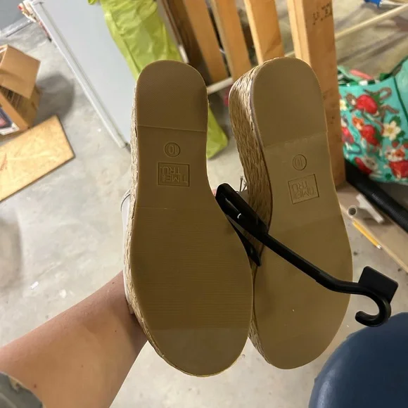 Time and Tru Women's Raffia Platform Slide Sandals NWT - Picture 5 of 6